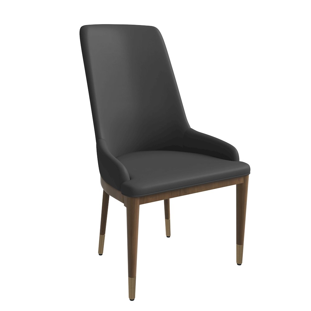 Viva Collection Modern Wooden Dining Chair in Dark Grey Set of 2. Picture 3