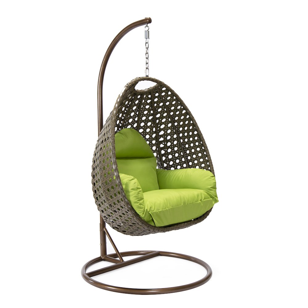 Beige Wicker Hanging Egg Swing Chair. Picture 2