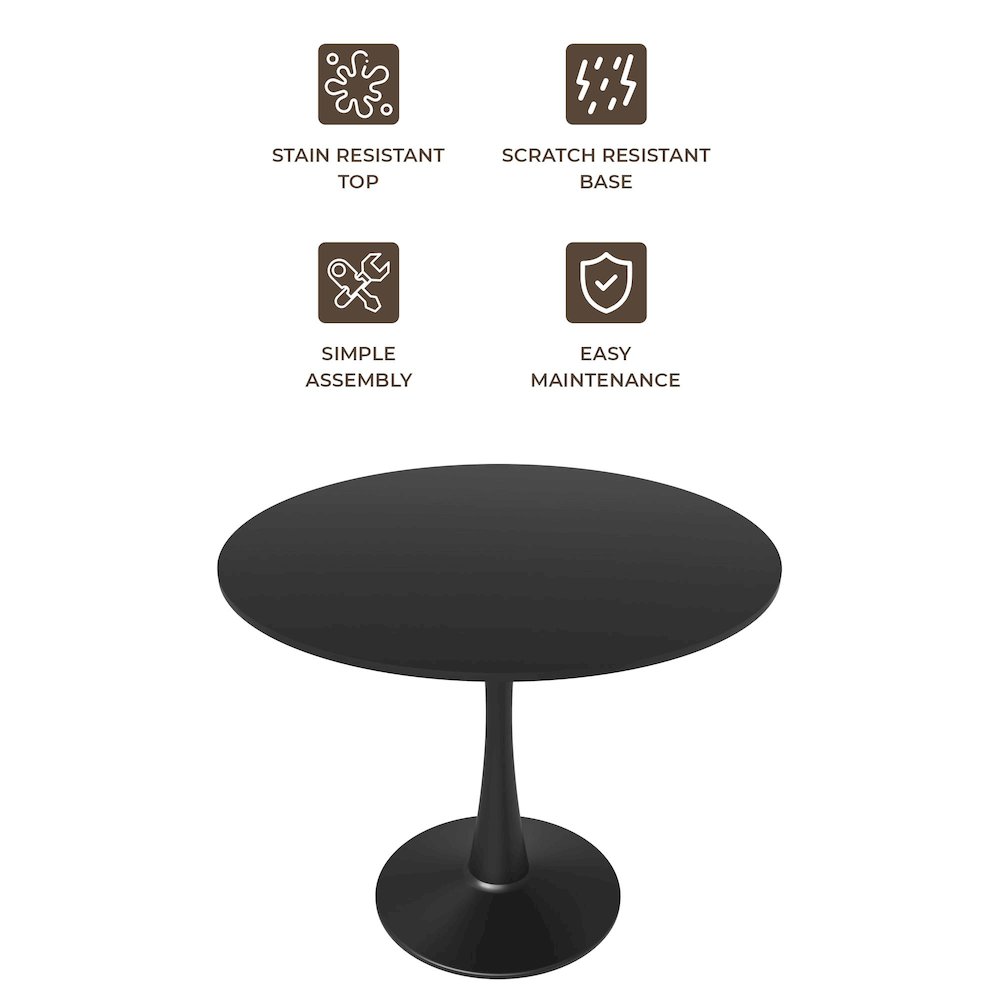 Bristol Mid-Century Modern Round Dining Table. Picture 20
