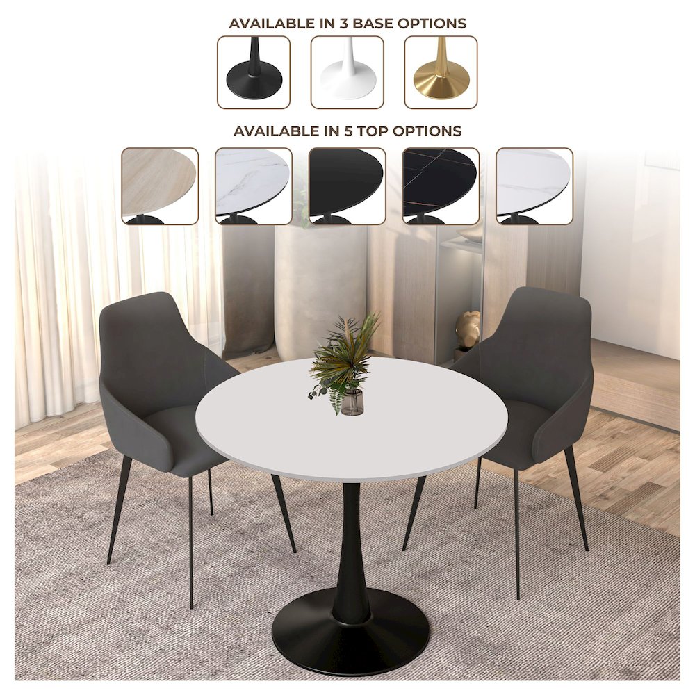 Bristol Mid-Century Modern Round Dining Table. Picture 48