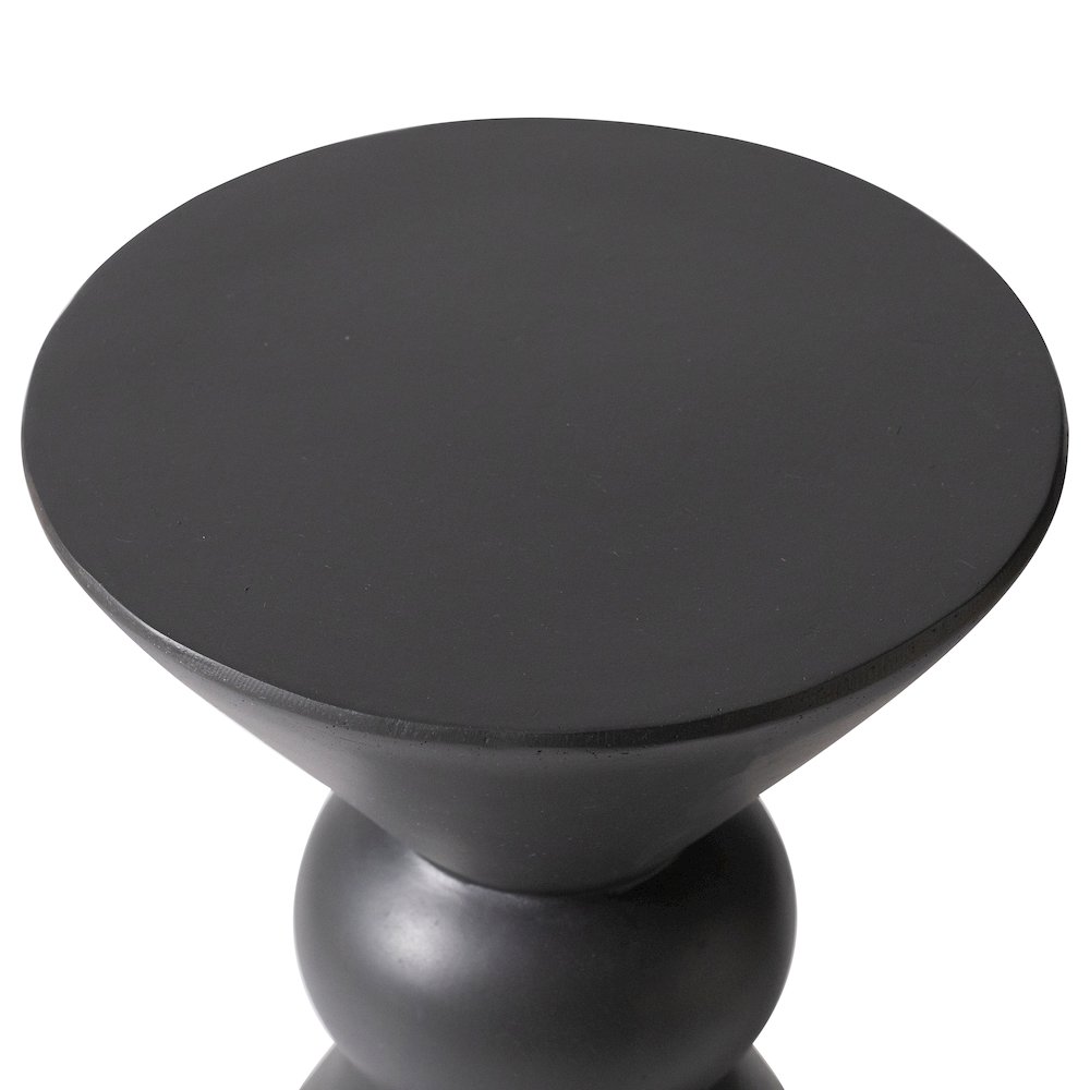Echo Collection Fiberglass Outdoor Side Table in Dark Grey. Picture 18