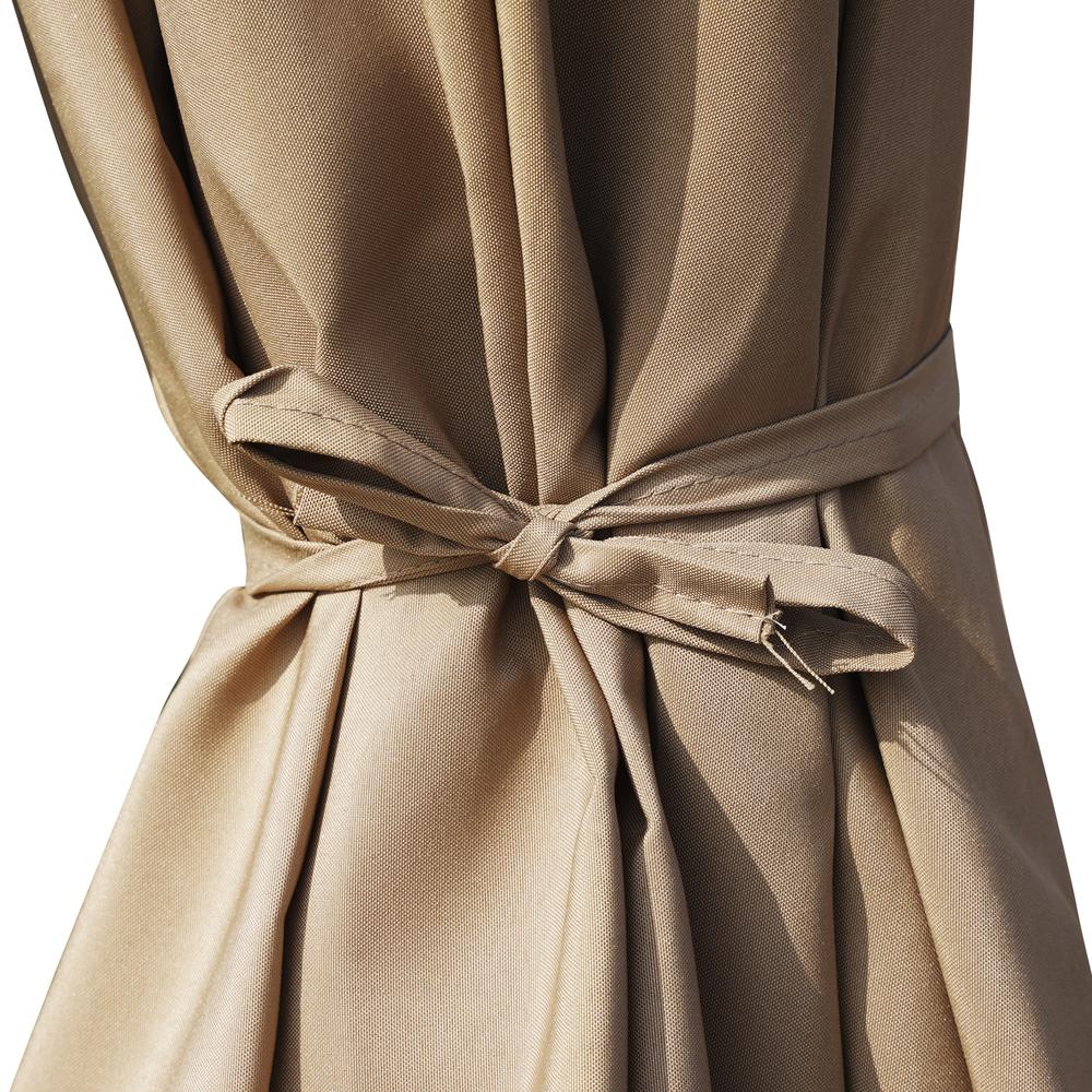 Outdoor 10 Ft Offset Cantilever Hanging Patio Umbrella With Solar Powered LED. Picture 11