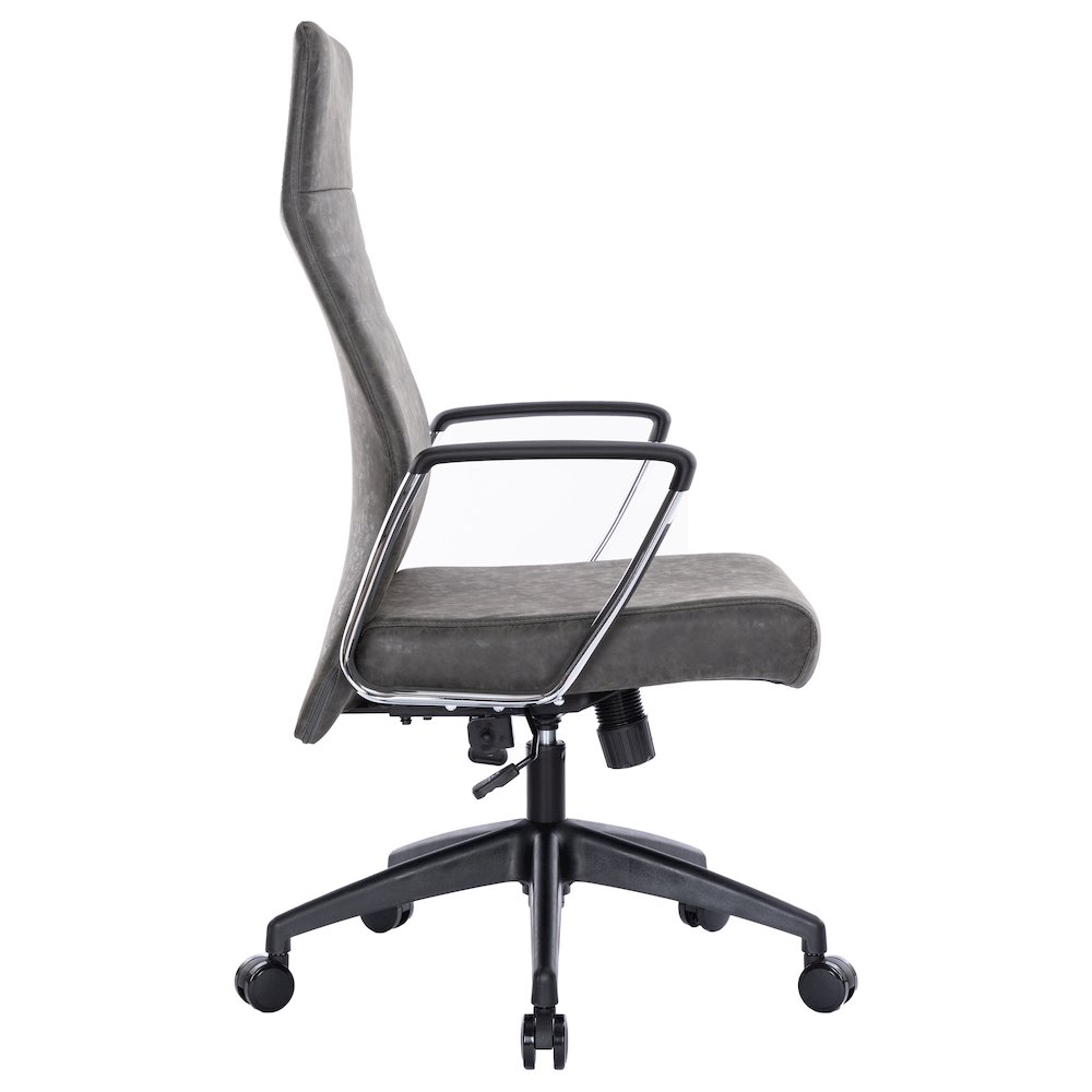 Hilton Leather Office Chair in Charcoal. Picture 6