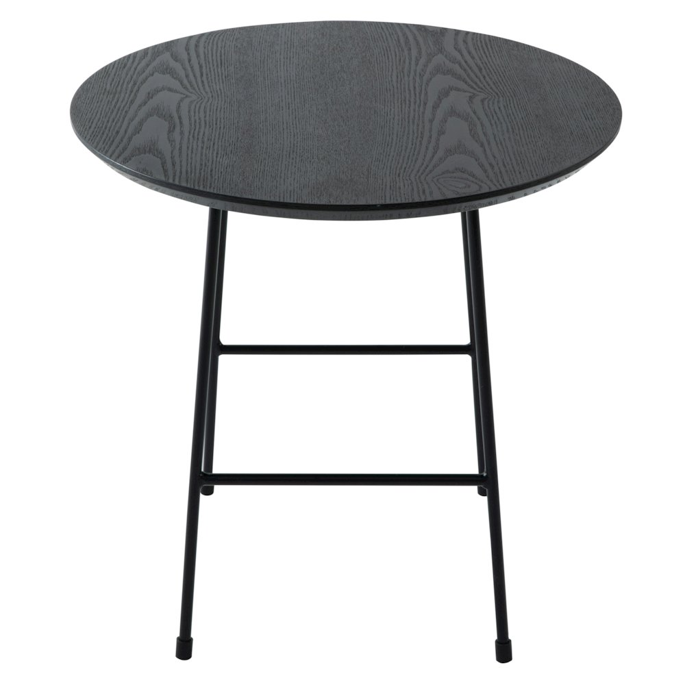 Rossmore Mid Century Modern Round Side Table With Black Steel Frame. Picture 25