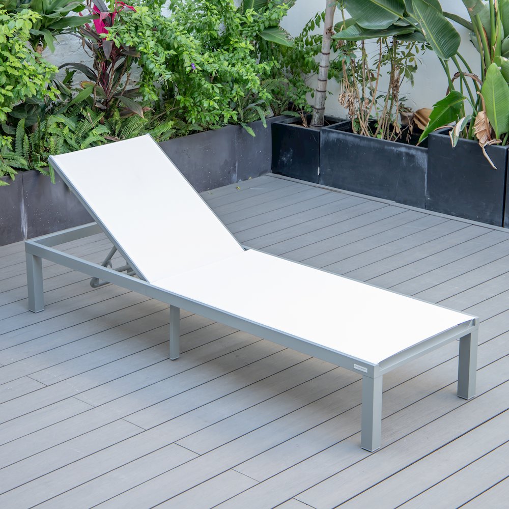 Marlin Modern Aluminum Outdoor Patio Chaise Lounge Chair. Picture 14