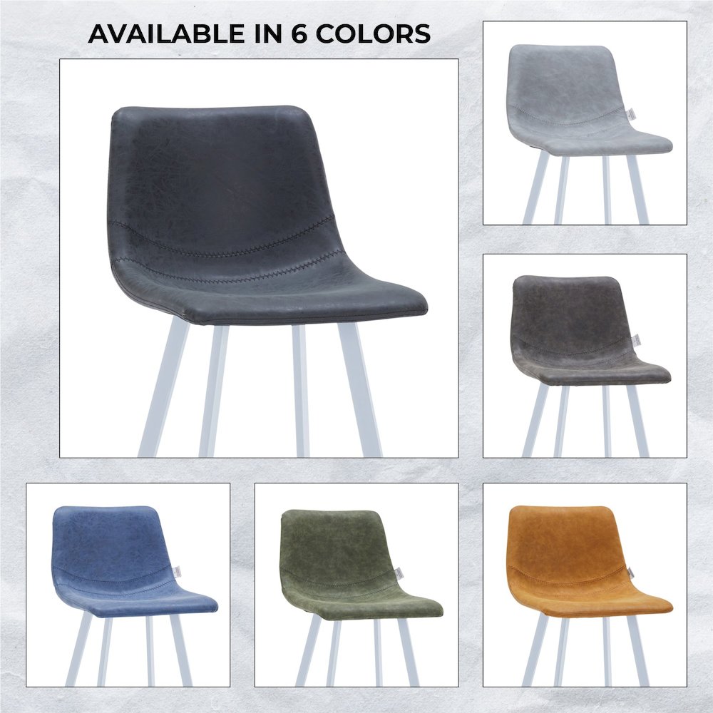 Elland - Bar stool -Charcoal Black- White Base. Picture 3
