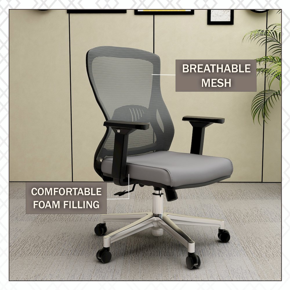 Office Adorit Series Office Task Chair In Grey. Picture 9