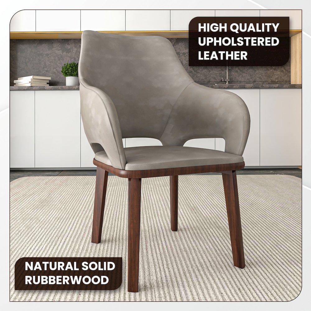 Vivara Collection Modern Dining Chair in Grey Set of 4. Picture 12