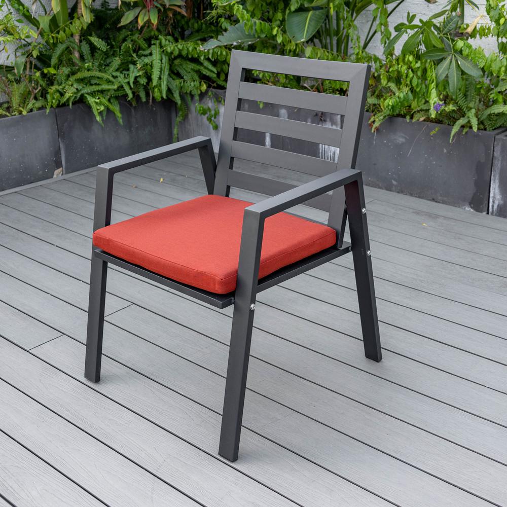 Chelsea Modern Patio Dining Armchair in Aluminum with Removable Cushions. Picture 13