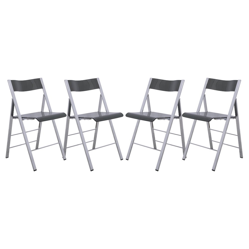 Menno Modern Acrylic Folding Chair, Set of 4. Picture 1