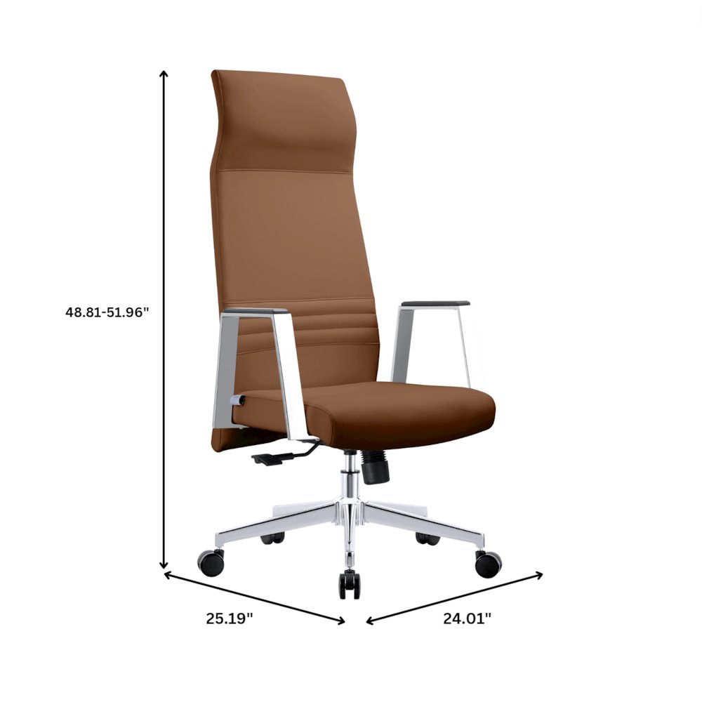 Aleen High-Back Office Chair in Dark Brown. Picture 1