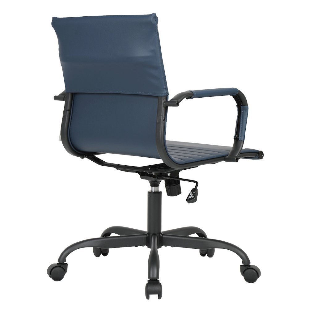 Harris Leather Office Chair in Blue With Black Frame. Picture 27