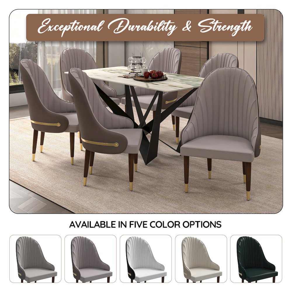 Elara Collection Wooden Dining Chair in Two-Tone Toupe Set of 4. Picture 5