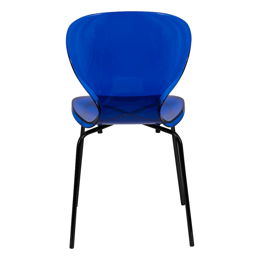 Modern Oyster Transparent Side Chair in Black Base. Picture 17