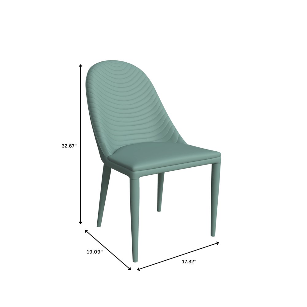 Seville Collection Modern Dining Chair in Green - Set of 2. Picture 8