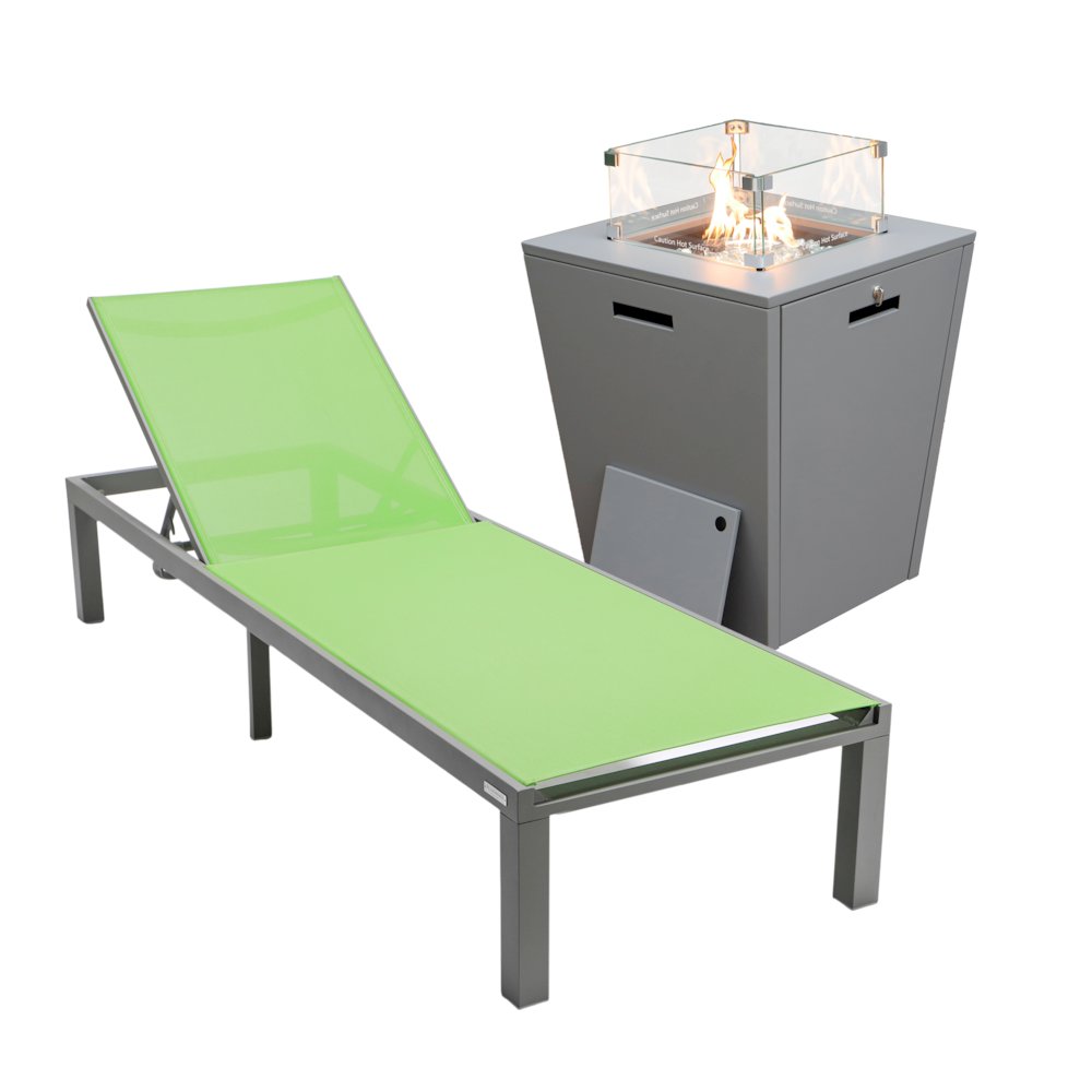 Marlin Modern Grey Aluminum Outdoor Patio Chaise Lounge Chair. Picture 6