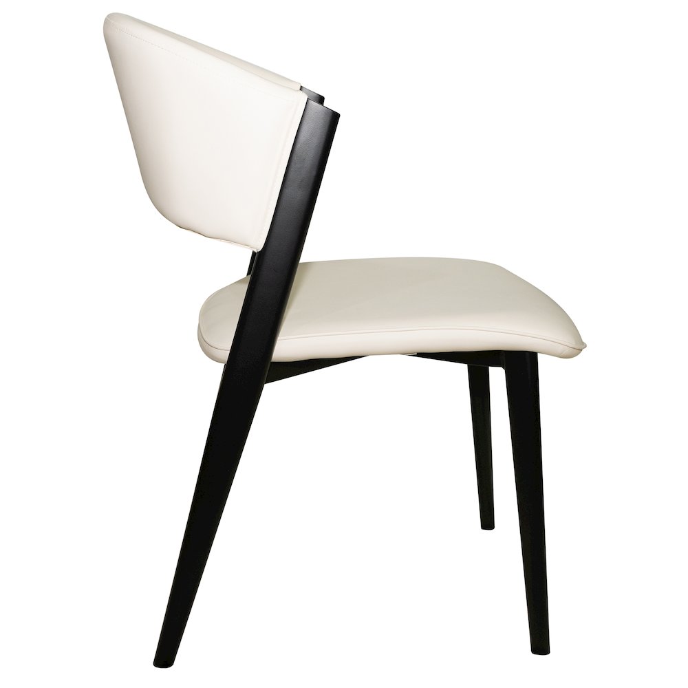 Aspen Collection Modern Dining Chair Black Frame in White Set of 4. Picture 7