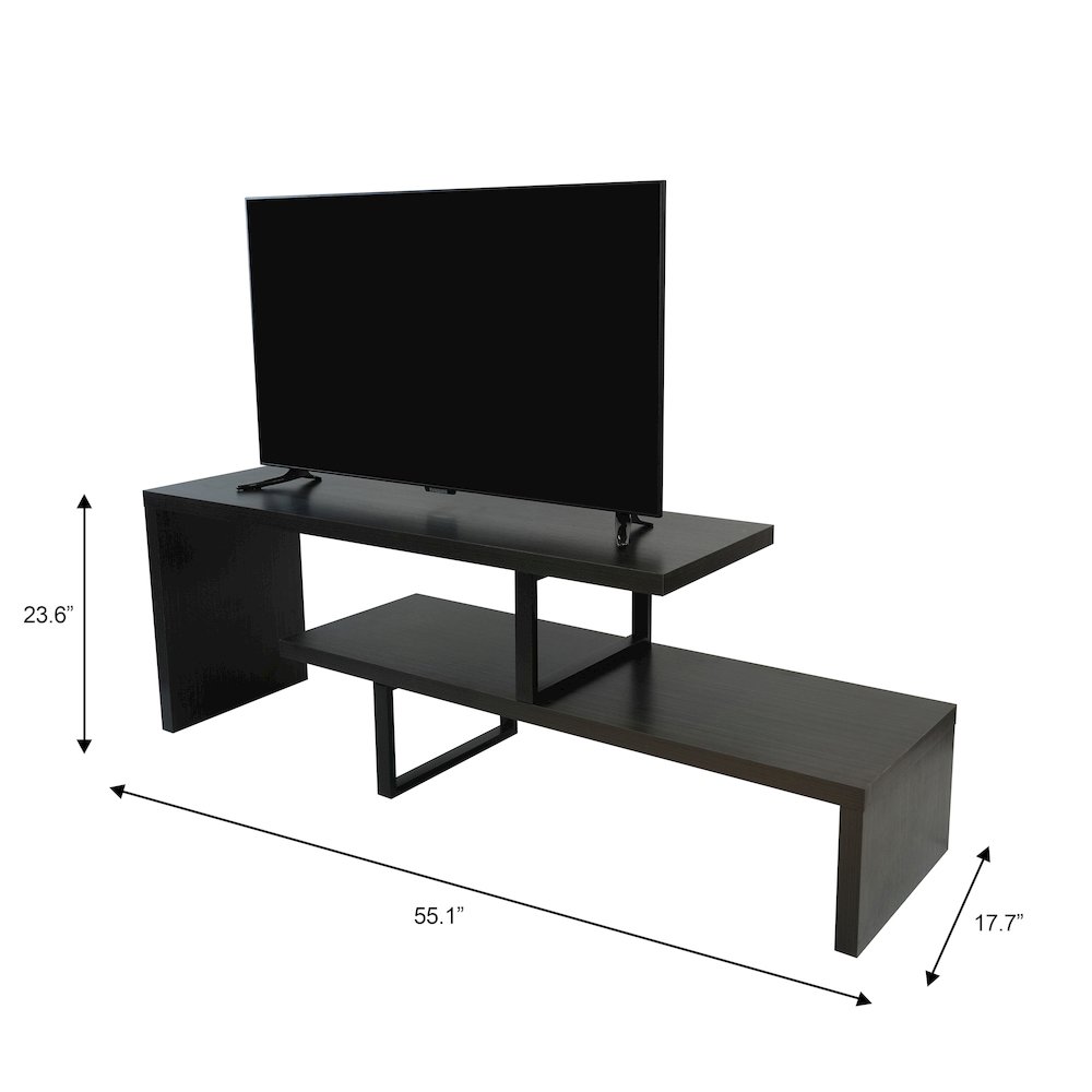 Orford Mid-Century Modern TV Stand in Phantom Grey. Picture 2