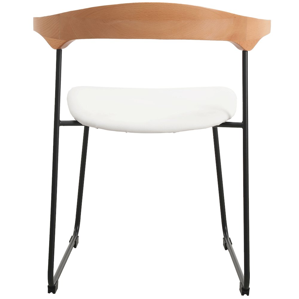 Lyra Collection Modern Chair in Natural Wood back and White Seat. Picture 13