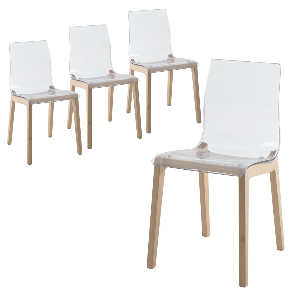 Marsden Modern Dining Side Chair With Beech Wood Legs Set of 4. Picture 1
