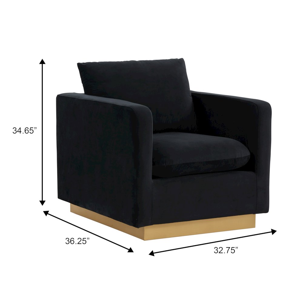 Nervo Velvet Accent Armchair With Gold Frame. Picture 1