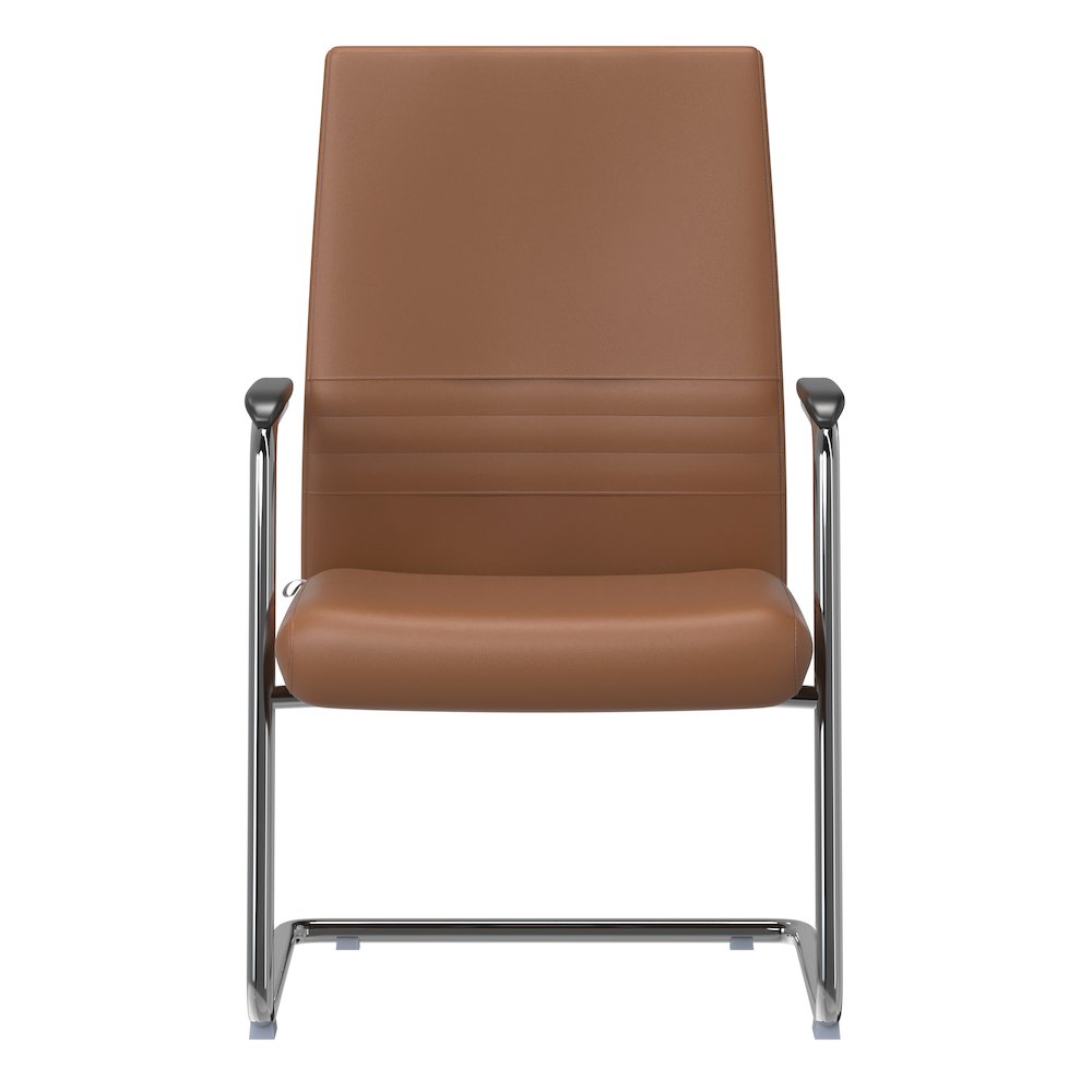 Aleen Series Guest Office Chair In Dark Brown Leather. Picture 23