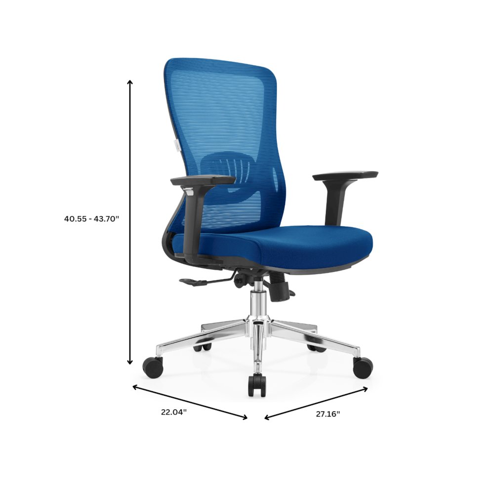 Office Adorit Series Office Task Chair In Blue. Picture 22