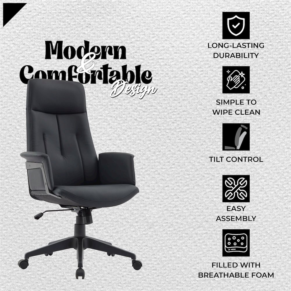Inifini Collection Modern Office Chair In Black. Picture 4