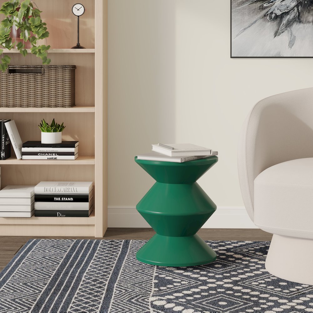 Aura Modern Plastic Side End Table, Indoor/Outdoor Use, Green. Picture 15