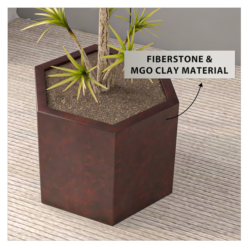 Thicket Series Poly Stone Planter in Brown 11 High. Picture 16