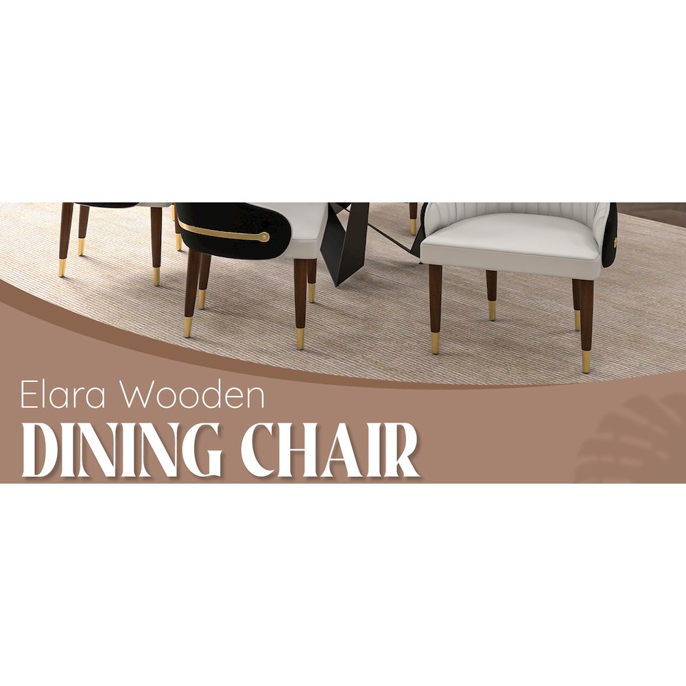 Elara Collection Wooden Dining Chair in Black/White. Picture 10