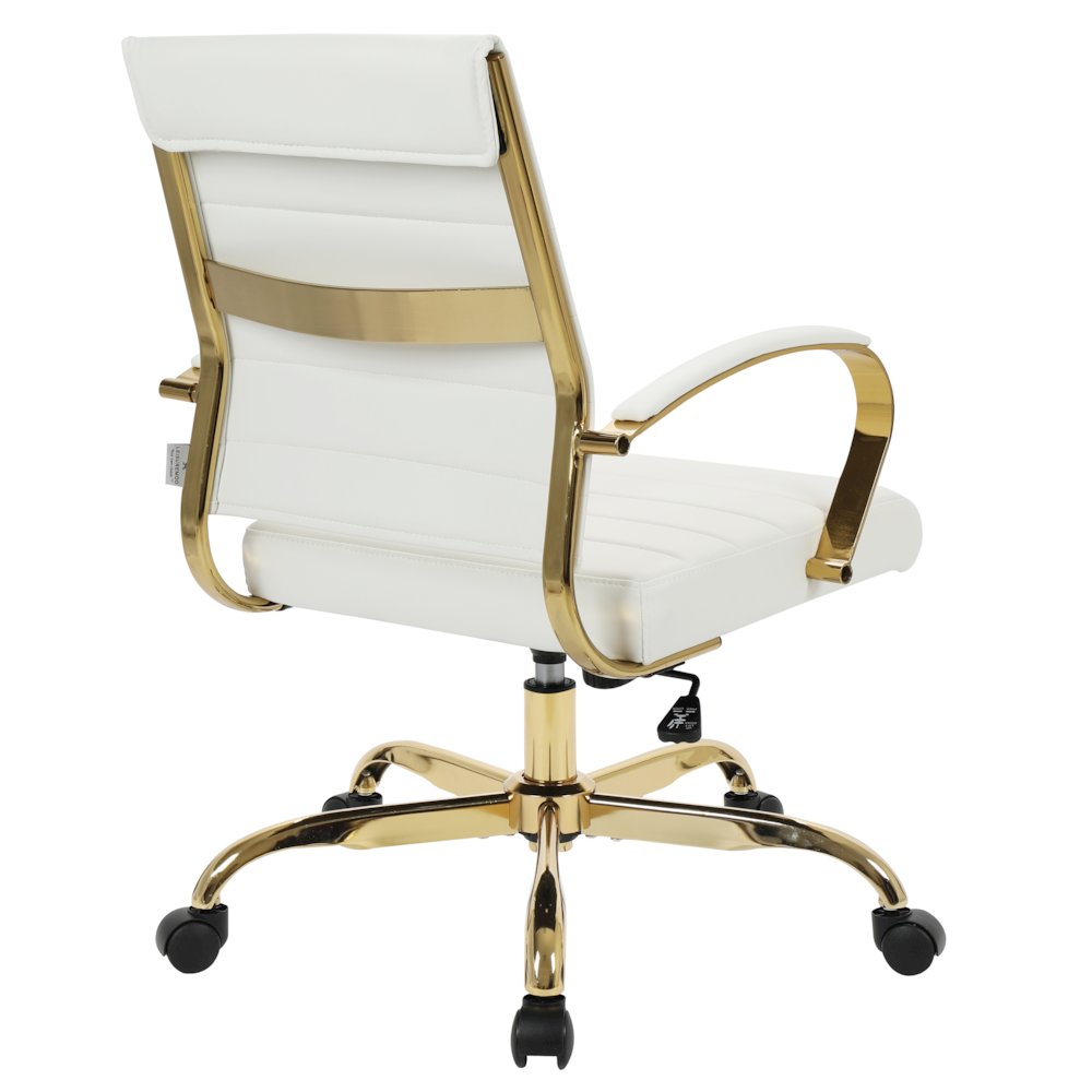 Benmar Home Leather Office Chair With Gold Frame. Picture 8