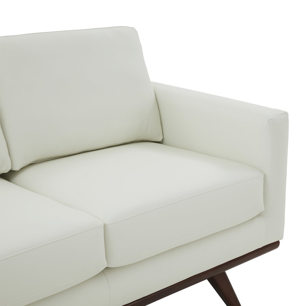 Chester Modern Leather Loveseat With Birch Wood Base. Picture 6