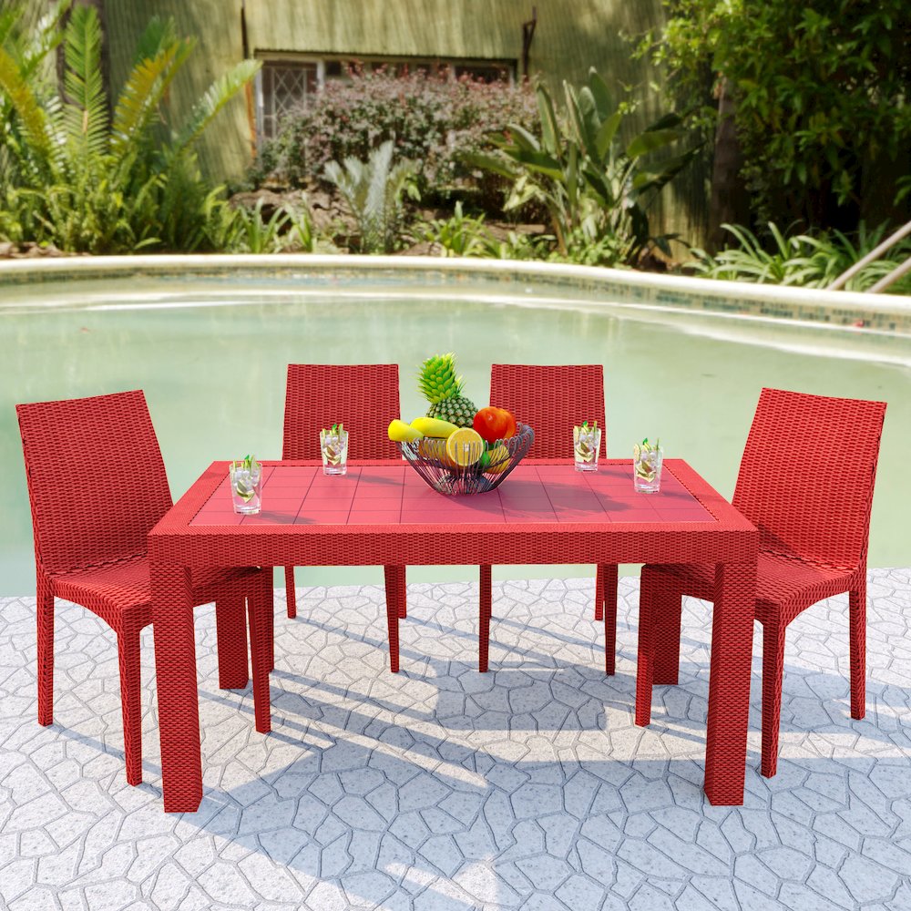 Weave Mace Indoor/Outdoor Dining Chair (Armless), Set of 4. Picture 2