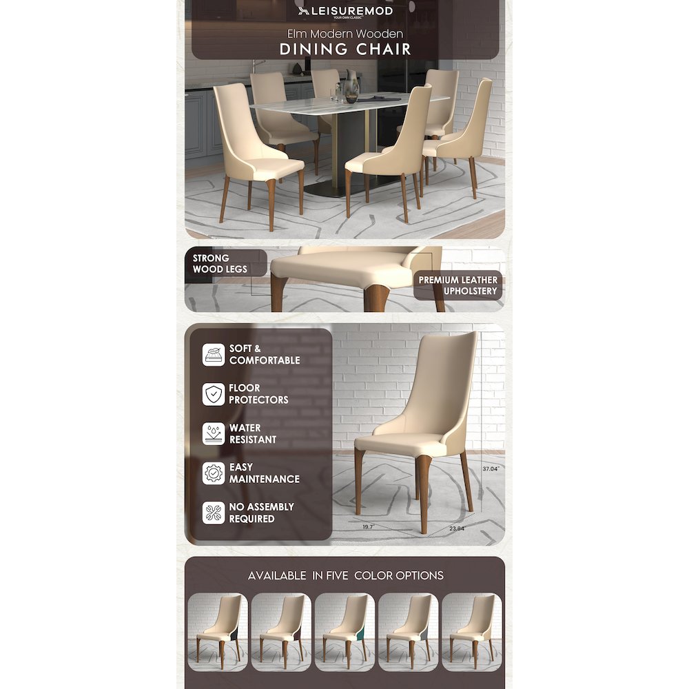 Elm Collection Modern Wooden Dining Chair In Toupe. Picture 27