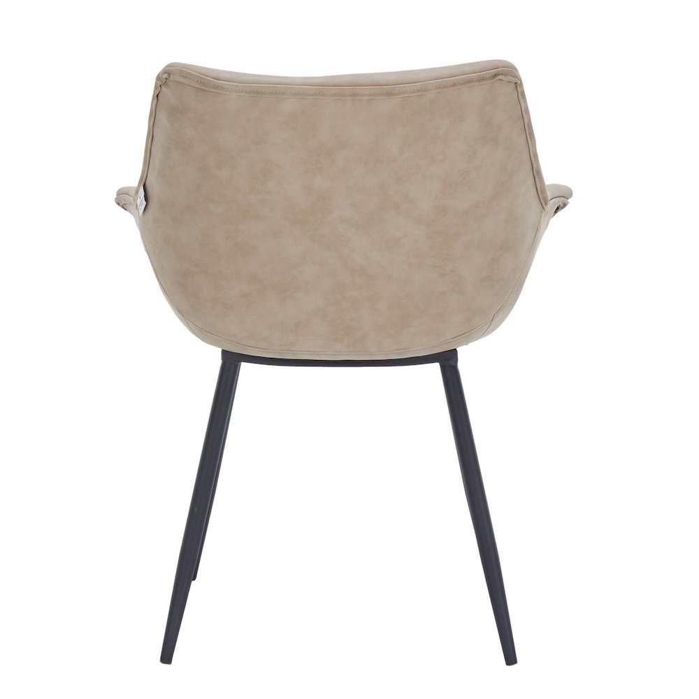 Markley Modern Leather Dining Arm Chair Set of 2 in Taupe. Picture 16