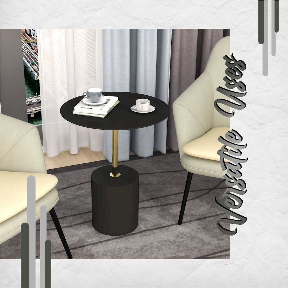 Malta Collection Modern End Table In Black. Picture 3
