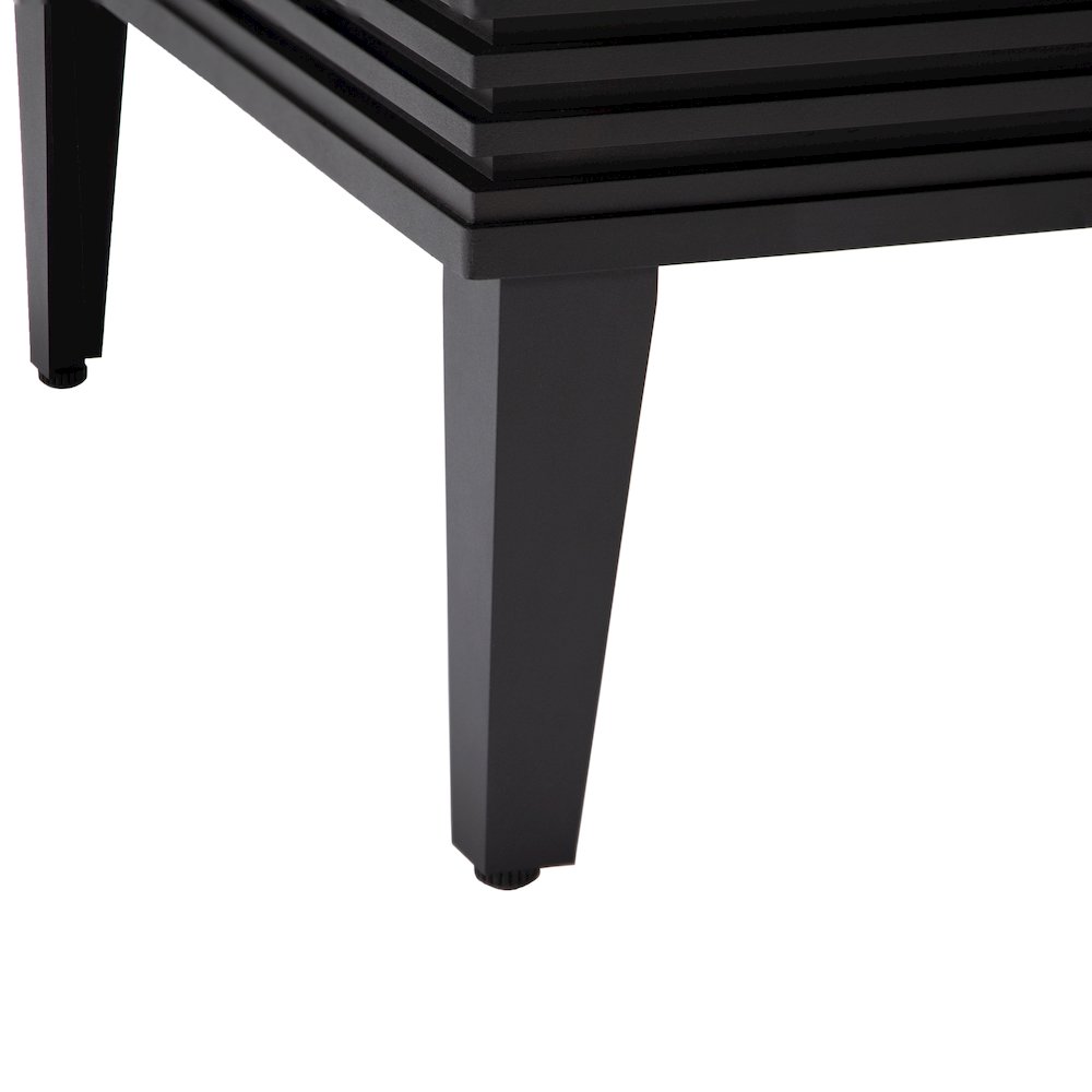 Walbrooke Outdoor Patio Aluminum Square Slats Design Fire Pit Side Table. Picture 13