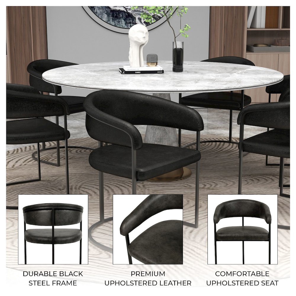 Aero Collection Modern Dining Chair in Charcoal Set of 4. Picture 3