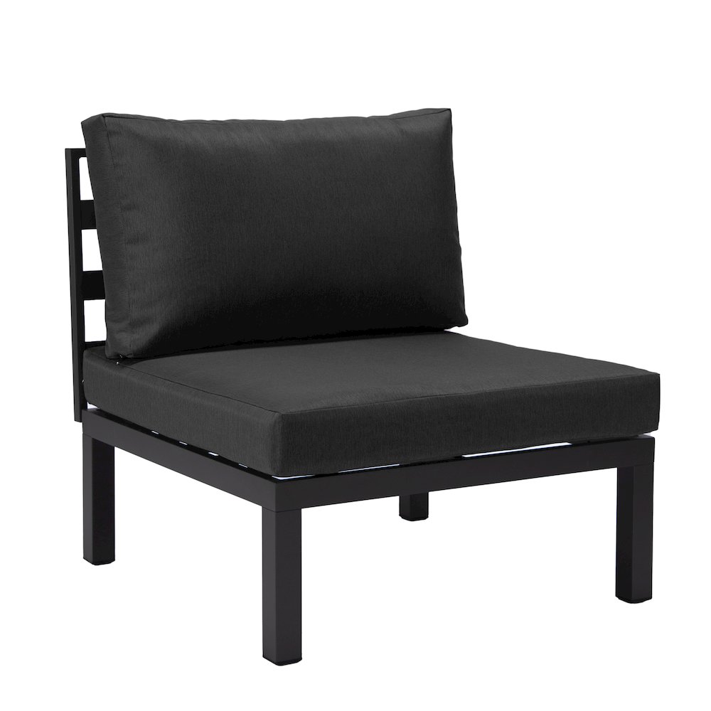 Hamilton Aluminum Patio 4-Seater Sofa With Cushions in Black. Picture 4