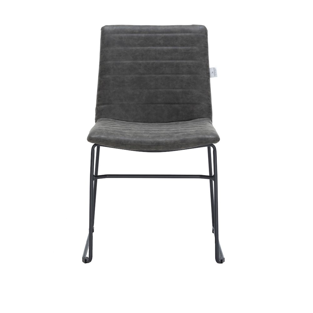 Zylar Series Office Guest Chair in Charcoal Leather. Picture 2
