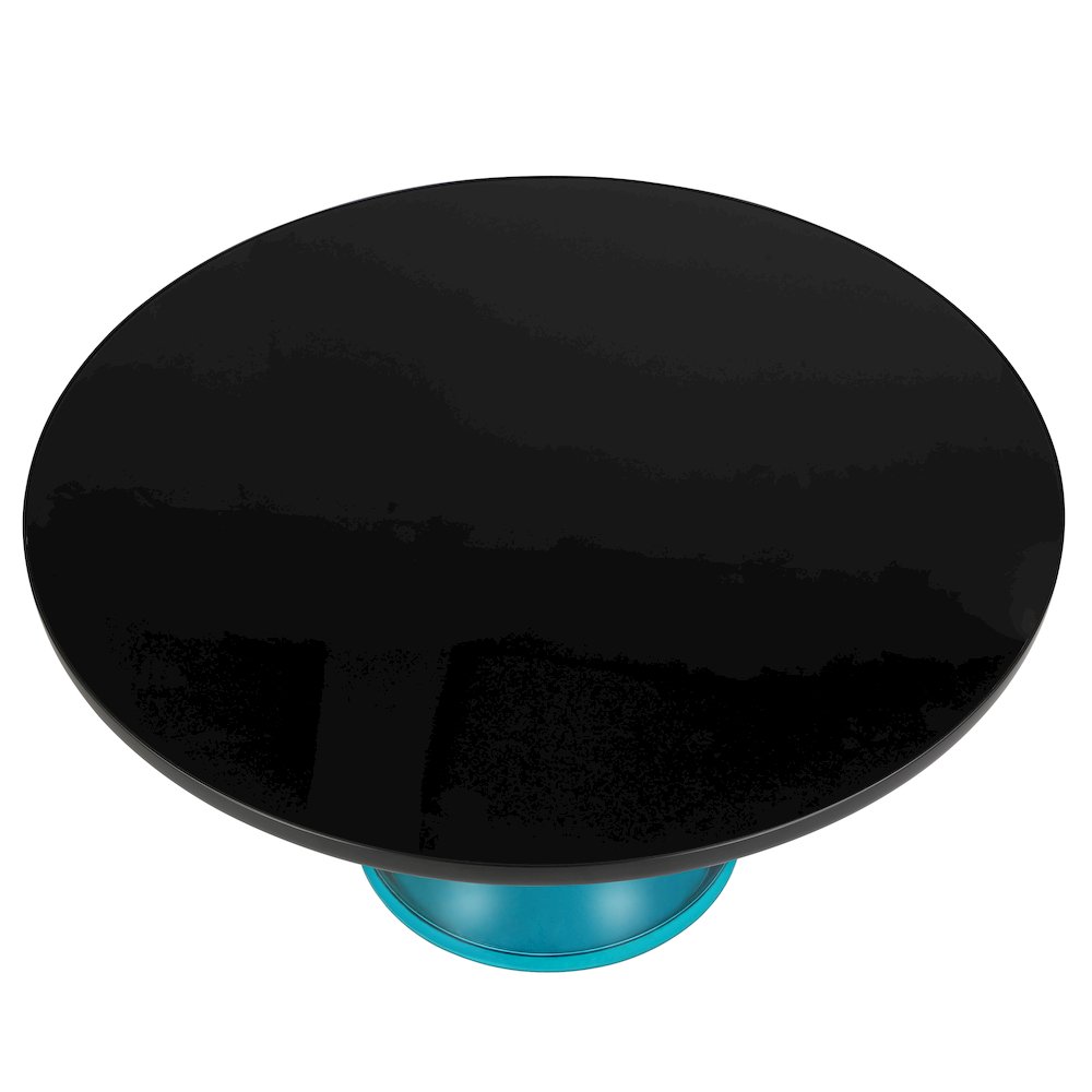 Tully Collection Glass Coffee Table Blue glass, Black Rim with Black Glass top. Picture 7