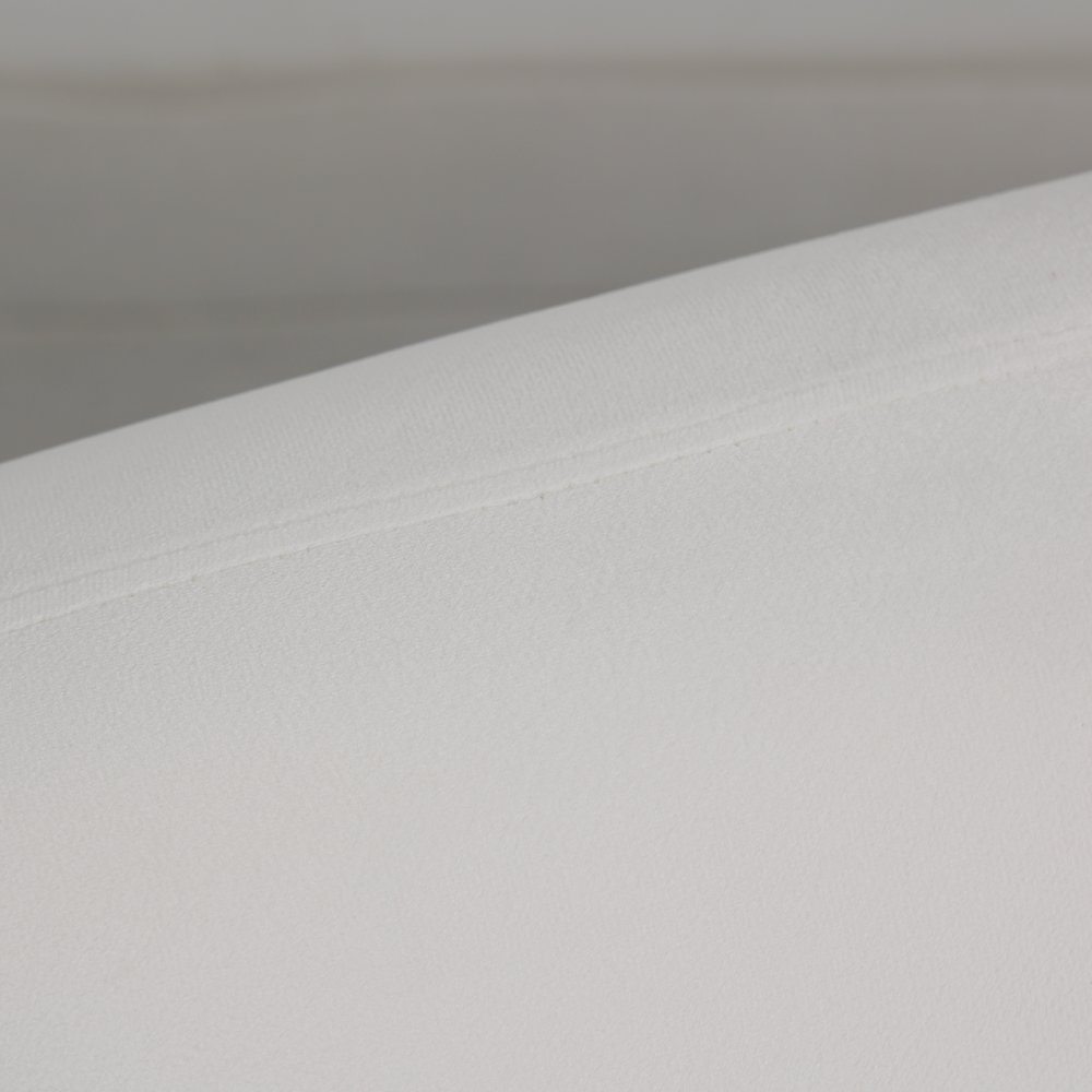 Zuno Collection Modern Single Seater Sofa in White Velvet. Picture 1