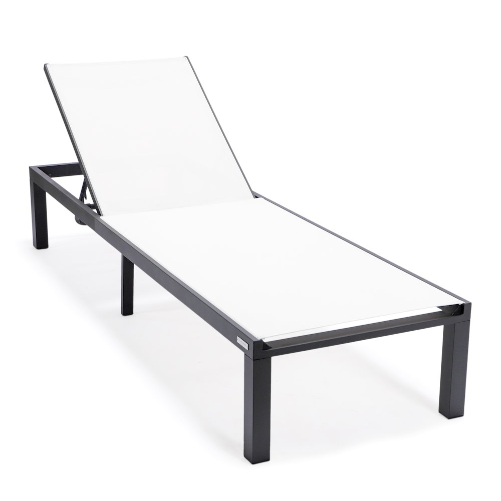 Marlin Patio Chaise Lounge Chair With Black Aluminum Frame. Picture 1
