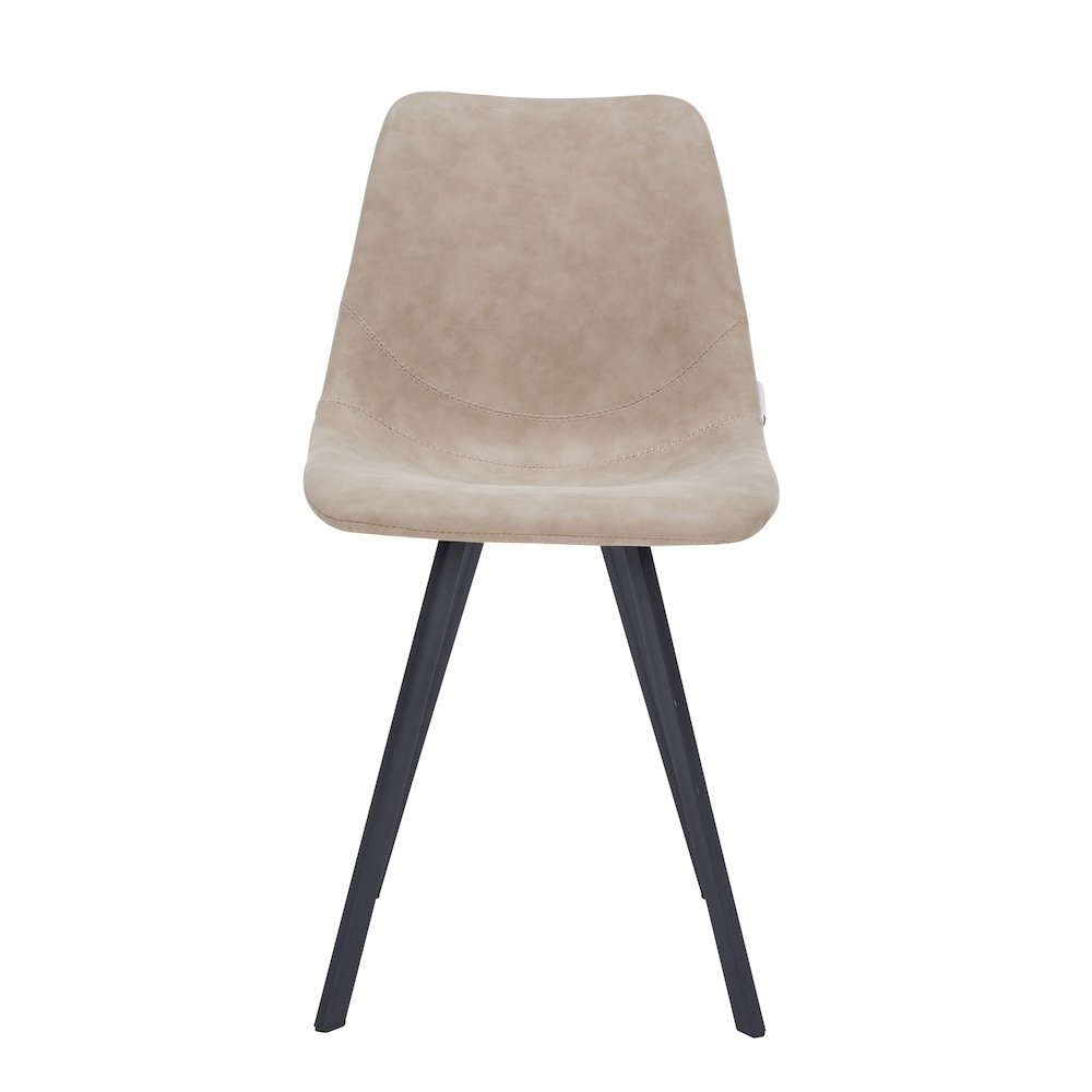 Markly Modern Leather Dining Chair With Metal Legs in Taupe Set of 4. Picture 7