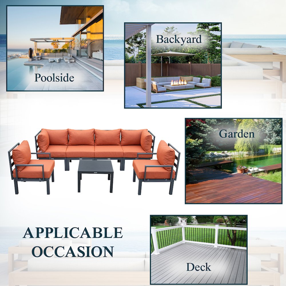 Chelsea 7-Piece Patio Sectional And Coffee Table. Picture 8