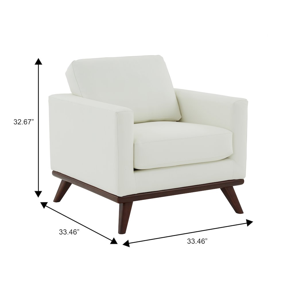 Chester Modern Leather Accent Arm Chair With Birch Wood Base. Picture 1