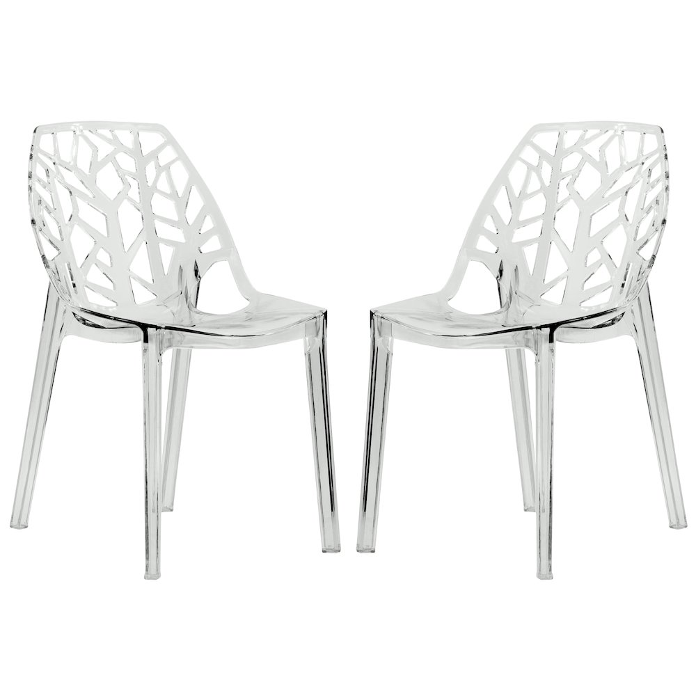 Cornelia Modern Spring Cut-Out Tree Design Stackable Dining Chair. Picture 1