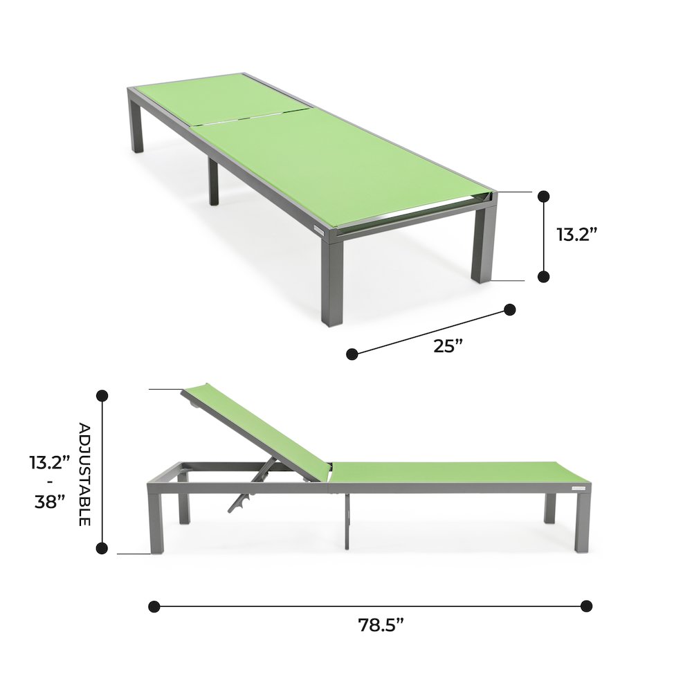 Marlin Patio Chaise Lounge Chair With Grey Aluminum Frame. Picture 8