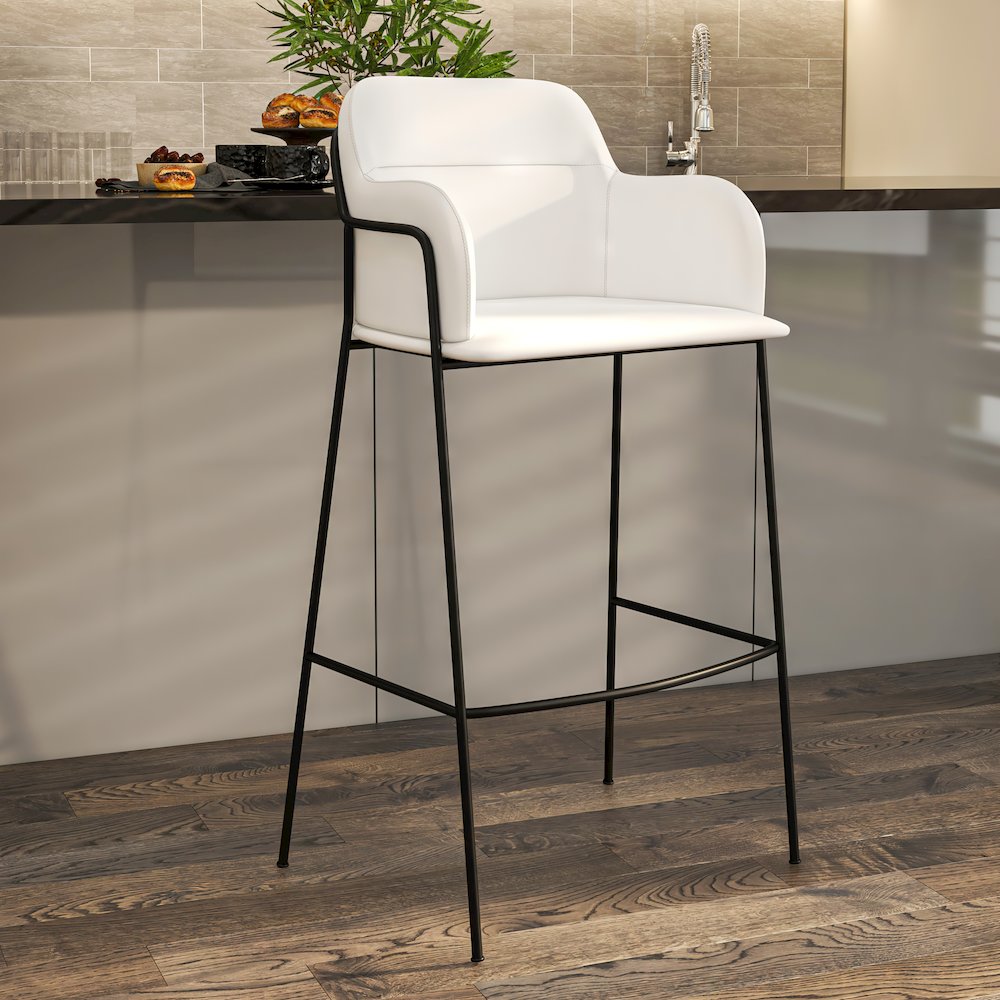 Axis Collection Modern Bar height Chair in White. Picture 2